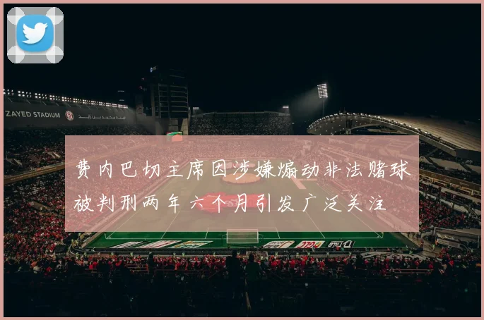 费内巴切主席因涉嫌煽动非法赌球被判刑两年六个月引发广泛关注